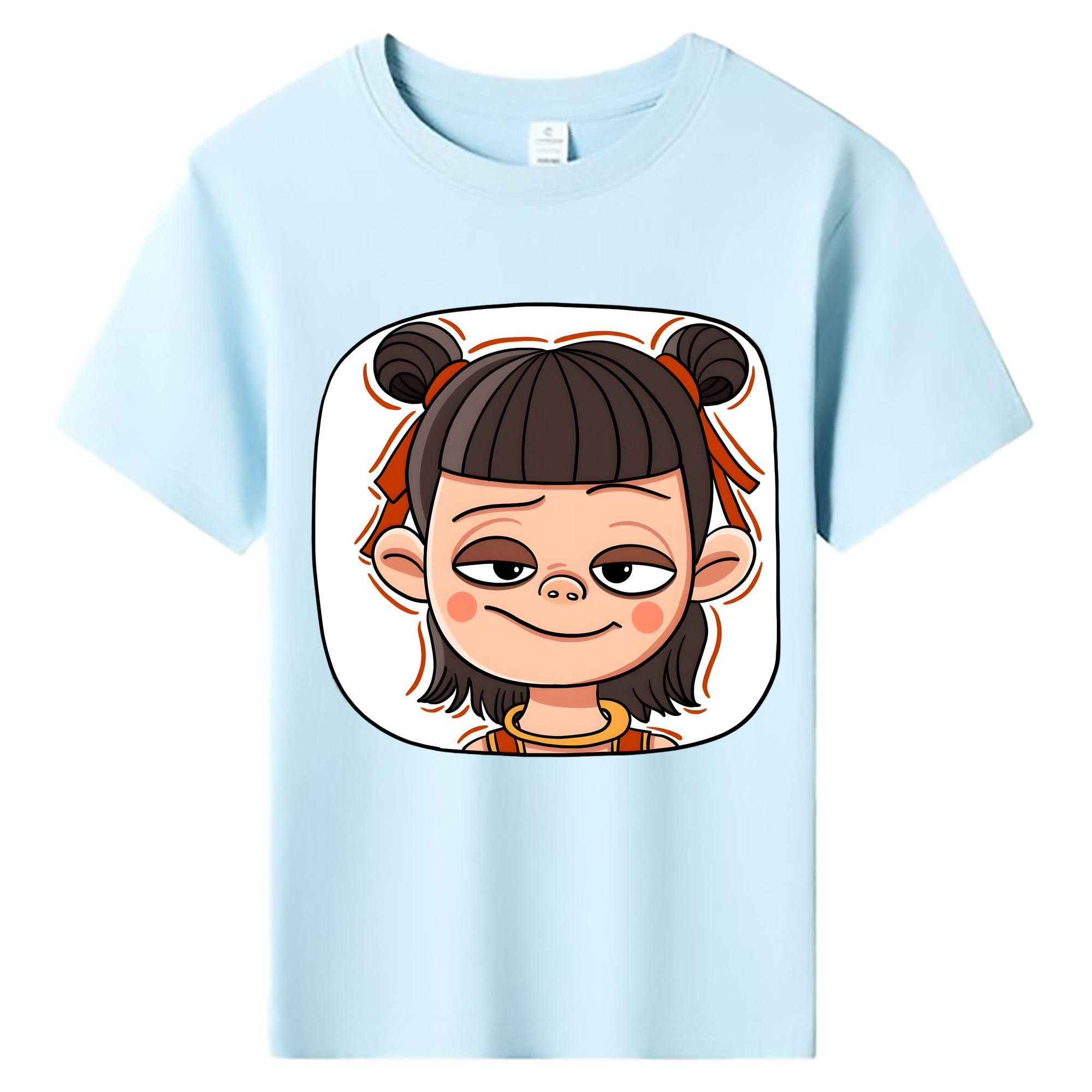 （画像用） Ne Zha 2 ナタ 魔童の大暴れ 綿100％キッズTシャツ（フロントプリント）